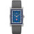 Men's Men's Robie House Rectangular Gray Leather Strap Watch, Blue Dial