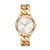 Ladies Slim Runway Gold-Tone Stainless Steel Curb-Link Watch Silver Dial