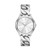 Ladies Slim Runway Silver-Tone Stainless Steel Curb-Link Watch Silver Dial