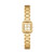 Ladies Mini Kira Gold-Tone Stainless Steel Square Watch Ivory Dial
