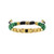 Classic Black Spinel & Malachite Beaded Bolo Bracelet w/ Gold-Tone Links