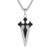 Marc Anthony Sterling Silver & Black Diamond St James Cross Necklace 24"-26"