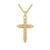 Bulova Link 14K Gold Sterling Silver & White Diamond Cross Necklace 24"-26"