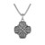 Bulova Link Sterling Silver & White Diamond Cross Hatch Necklace 24"-26"