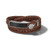 Precisionist Braided Brown Leather & Epoxy Plaque Double Wrap Bracelet - Medium