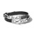 Classic Black Leather & SS Tuning Fork Double Wrap Bracelet - Medium