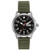 Mens Garrison Eco-Drive Green Nylon Strap Watch Black Dial
