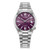 Unisex Tsuyosa Automatic Eco-Drive Silver-Tone SS Watch Purple Dial