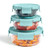 6pc Glass Leakproof Food Storage Set Soft Aqua