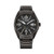Mens Sport Casual Black Ion-Plated Stainless Steel Watch Black Dial