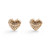 Quilted C Heart Stud Earrings Gold