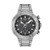 Mens T-Race Chronograph Gray Stainless Steel Watch Black Dial