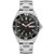 TFX Mens Silver-Tone Stainless Steel Watch Black Dial
