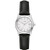 TFX Ladies Silver & Black Leather Strap Watch White Dial
