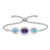 Amethyst and Blue Topaz Bolo Bracelet