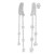 Diamond Chain Dangler Long Earrings Silver