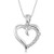 Diamond Heart Pendant Necklace Silver