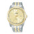 Mens Quartz Two-Tone Stainless Steel Watch Gold Dial