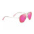Hau'oli XS Polarized Sunglasses  Shiny Lt Gold & Fuchsia Frame  MAUI Sunrise Lens