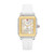 Ladies Sport Mid Two-Tone White Silicone Strap Watch White Dial