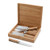 Elite Cutlery 8pc Steak Knife Set w/ Storage Box & Light Wood Handles