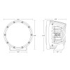 Rigid Industries 360-Series 6in SAE Fog w/ Amber PRO Lens - White (Pair) - 36210 Technical Drawing
