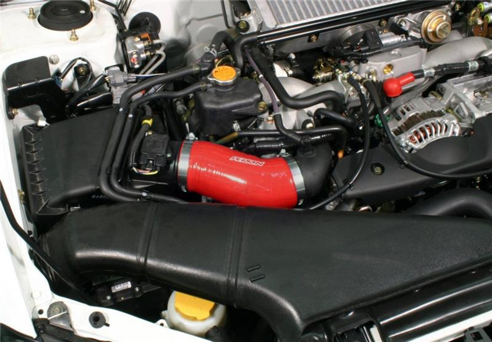 PERRIN 02-07 Subaru WRX/STi AFTA-MAF Intake Tube Air-Box to Inlet Hose - Red - PSP-INT-350RD Photo - Primary PERRIN 02-07 Subaru WRX/STi AFTA-MAF Intake Tube Air-Box to Inlet Hose - Red - PSP-INT-350RD Photo - Primary