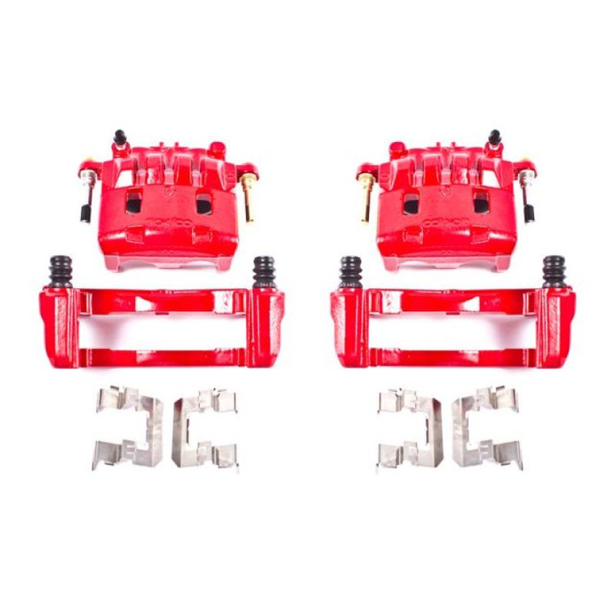 Power Stop 16-17 Subaru Crosstrek Front Red Calipers w/Brackets - Pair - S2682A