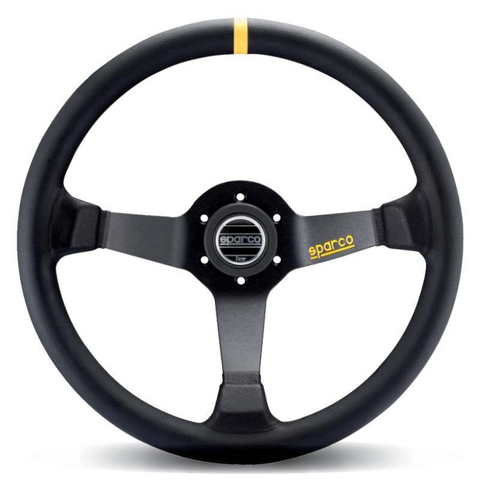 Sparco Steering Wheel 345 Leather Black - 015R345MLN Photo - Primary