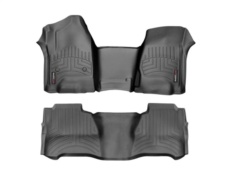 WeatherTech 2019+ Chevrolet Silverado 1500 Crew Cab Front and Rear FloorLiner - Black - 441436-1-4