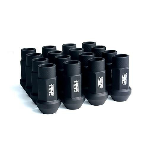 BLOX Racing Street Series Forged Lug Nuts - Flat Black 12 x 1.5mm - Set of 16 - BXAC-00103-SSFB Photo - Primary