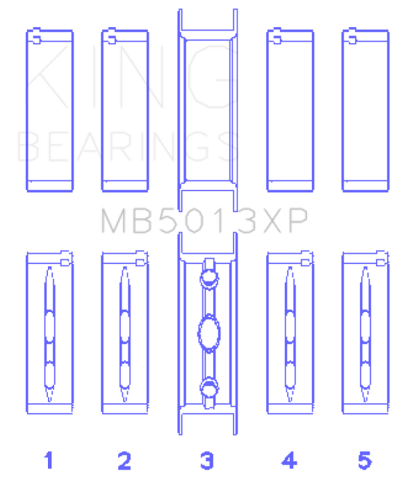 King Chevy LS1/LS6/LS3 Performance Main Bearing Set - Size STDX - MB5013XPSTDX