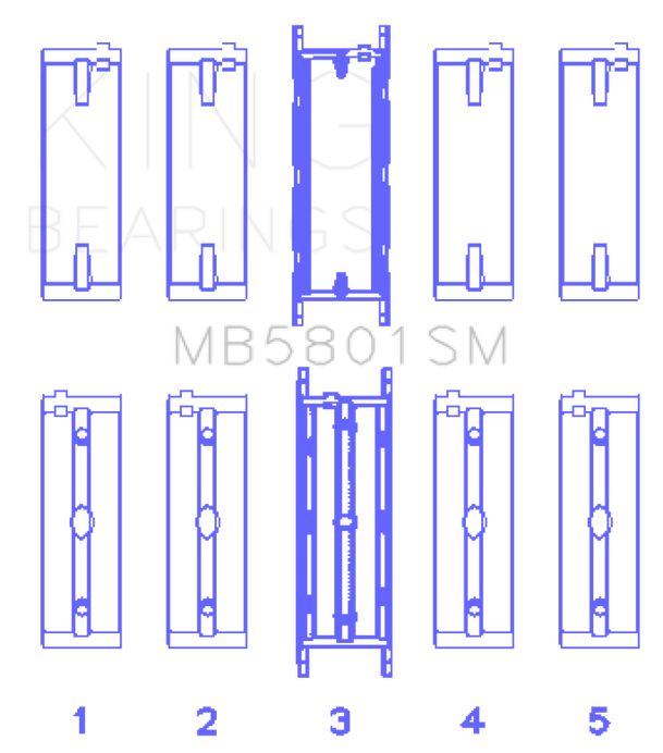 King BMW S63 Crankshaft Main Bearing Set - MB5801SM