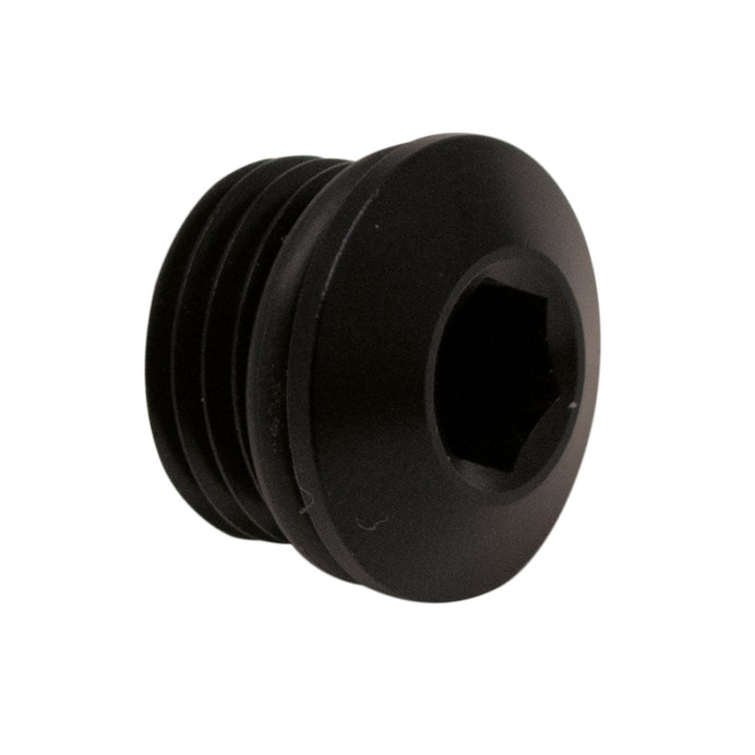 DeatschWerks 6AN ORB Male Plug Low Profile Internal Allen/Hex (Incl O-Ring) - Anodized Matte Black - 6-02-0717-B