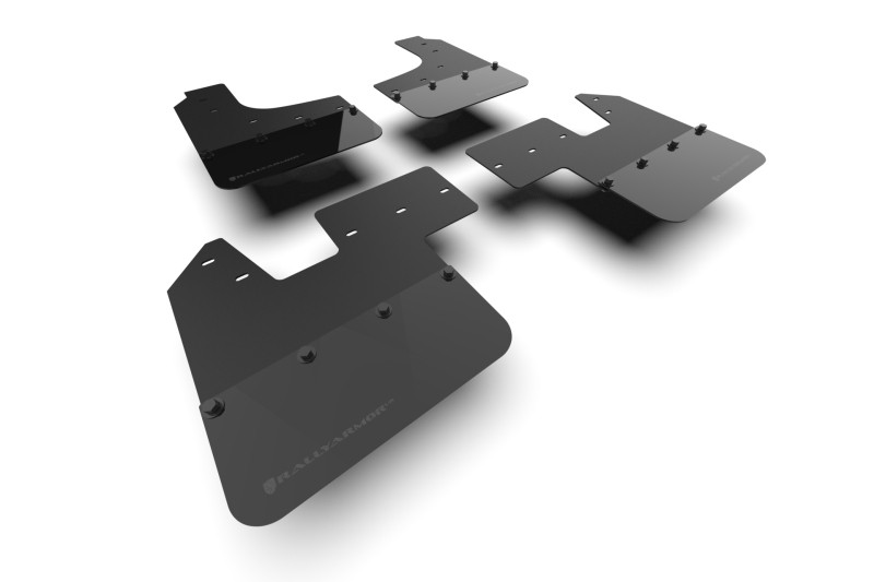 Rally Armor 23-25 Ineos Grenadier Black Mud Flap - Metallic Black Logo - MF143-BLK-MBK