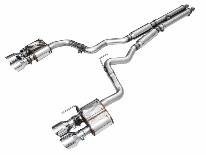 AWE 2024 Ford Mustang GT Fastback S650 RWD SwitchPath Catback Exhaust w/ Quad Chrome Silver Tips - 3025-42650