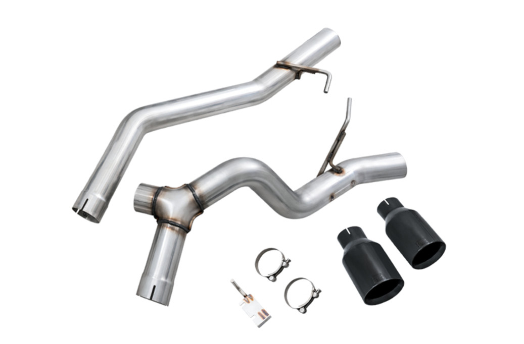 AWE Tuning 2020+ Jeep Gladiator 3.6L Trail-to-Tread (Dual Exhaust) Conversion Kit w/Diamond Blk Tips - 3015-33065