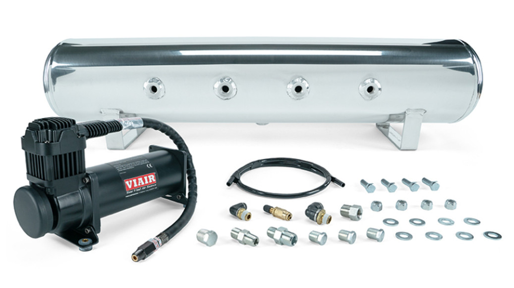 Air Lift 4 Gal. 7-Port Tank w/ Viair 444b Blk Compressor (Incl. Fittings & Mounting Hardware) - 27807