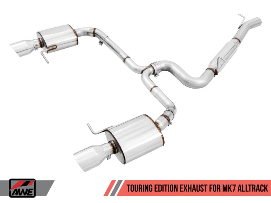 AWE Tuning VW MK7 Golf Alltrack/Sportwagen 4Motion Touring Edition Exhaust - Polished Silver Tips - 3015-32098 Photo - Primary