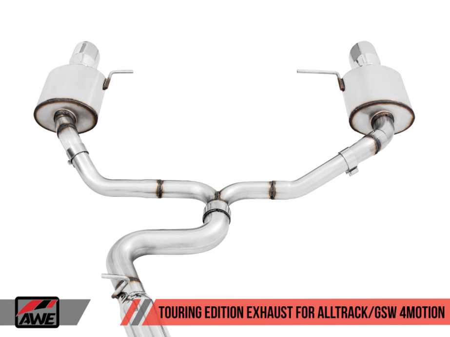 AWE Tuning VW MK7 Golf Alltrack/Sportwagen 4Motion Touring Edition Exhaust - Polished Silver Tips - 3015-32098 Photo - out of package