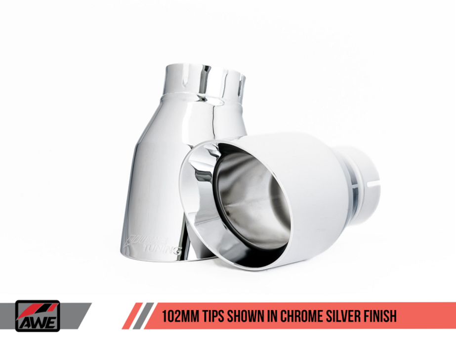 AWE Tuning VW MK7 Golf Alltrack/Sportwagen 4Motion Touring Edition Exhaust - Polished Silver Tips - 3015-32098 Photo - out of package