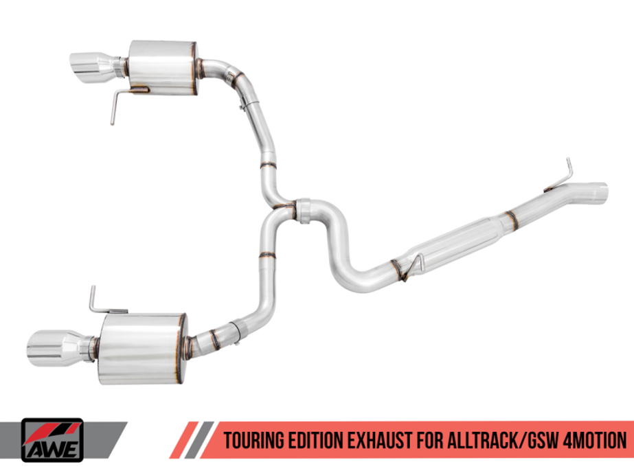 AWE Tuning VW MK7 Golf Alltrack/Sportwagen 4Motion Touring Edition Exhaust - Polished Silver Tips - 3015-32098 Photo - out of package