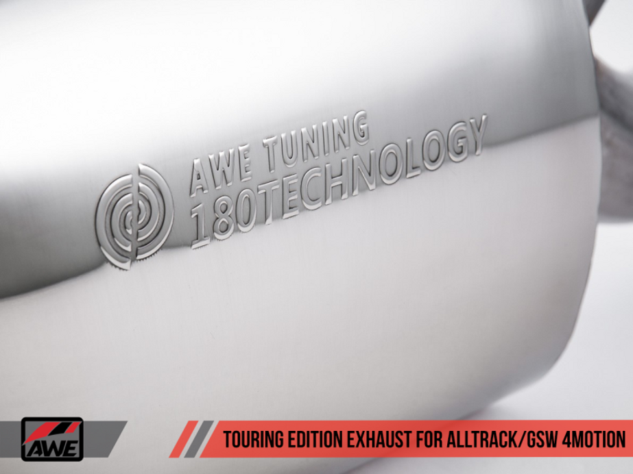 AWE Tuning VW MK7 Golf Alltrack/Sportwagen 4Motion Touring Edition Exhaust - Polished Silver Tips - 3015-32098 Photo - out of package