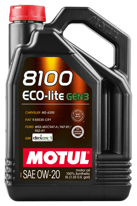 Motul 5L Synthetic 8100 Eco-Lite Gen3 0W20 - 111364