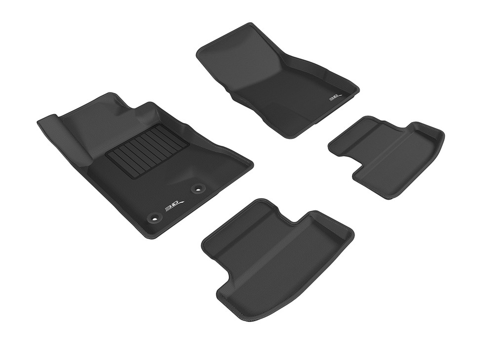 3D MAXpider 2015-2020 Ford Mustang Kagu 1st & 2nd Row Floormats - Black - L1FR08501509
