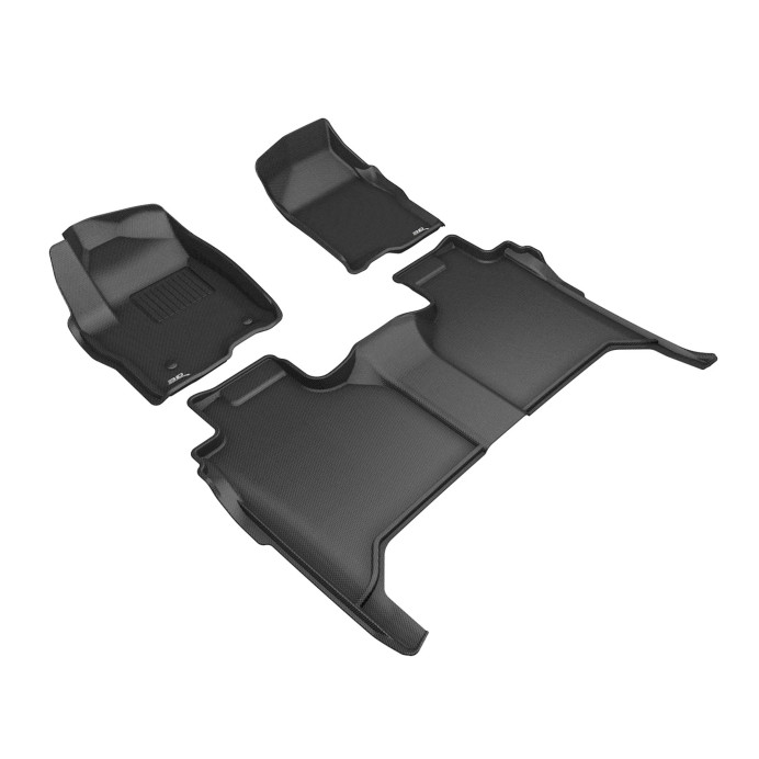 3D MAXpider 2019-2020 Chevrolet Silverado 1500 Kagu 1st & 2nd Row Floormats - Black - L1GM02501509