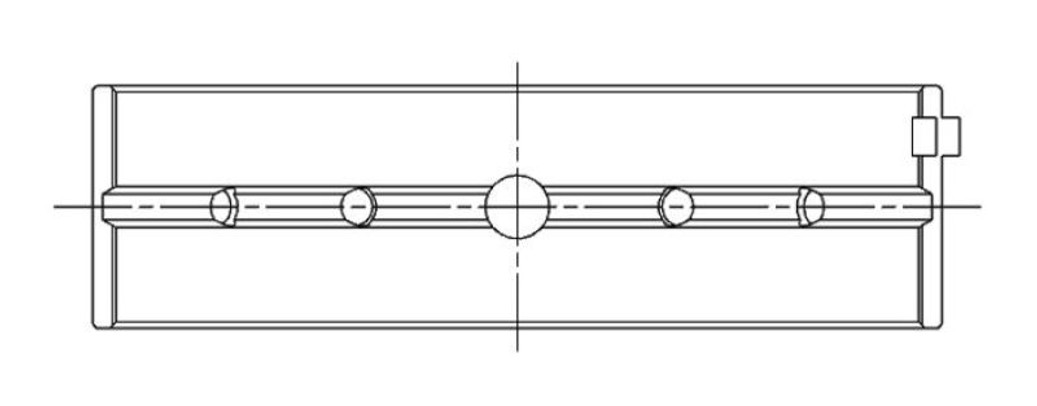ACL Nissan VG30DETT 3.0L-V6 0.25 Oversized High Performance Main Bearing Set - 4M2737H-.25 Technical Drawing