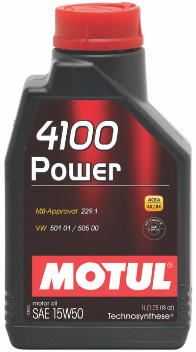 Motul 1L Engine Oil 4100 POWER 15W50 - VW 505 00 501 01 - MB 229.1 - 102773 Photo - Primary