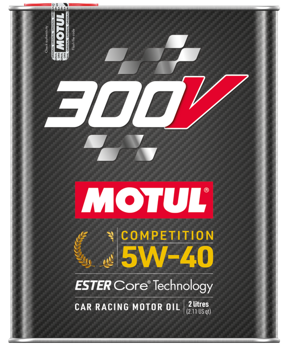 Motul 2L Synthetic-ester Racing Oil 300V COMPETITION 5W40 10x2L - 110817 Photo - Primary