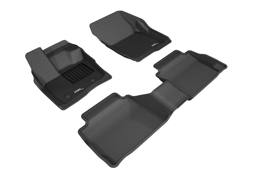 3D MAXpider 2017-2020 Ford Fusion Kagu 1st & 2nd Row Floormats - Black - L1FR10901509